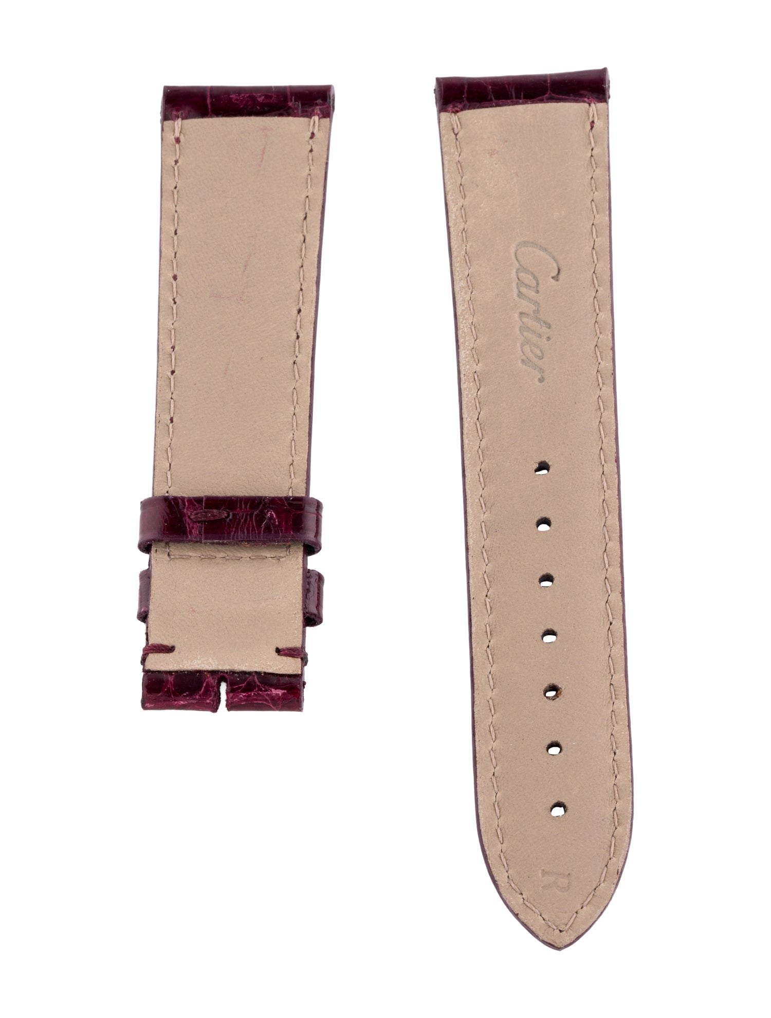 Cartier 18mm x 16mm Red Alligator Watch Strap
