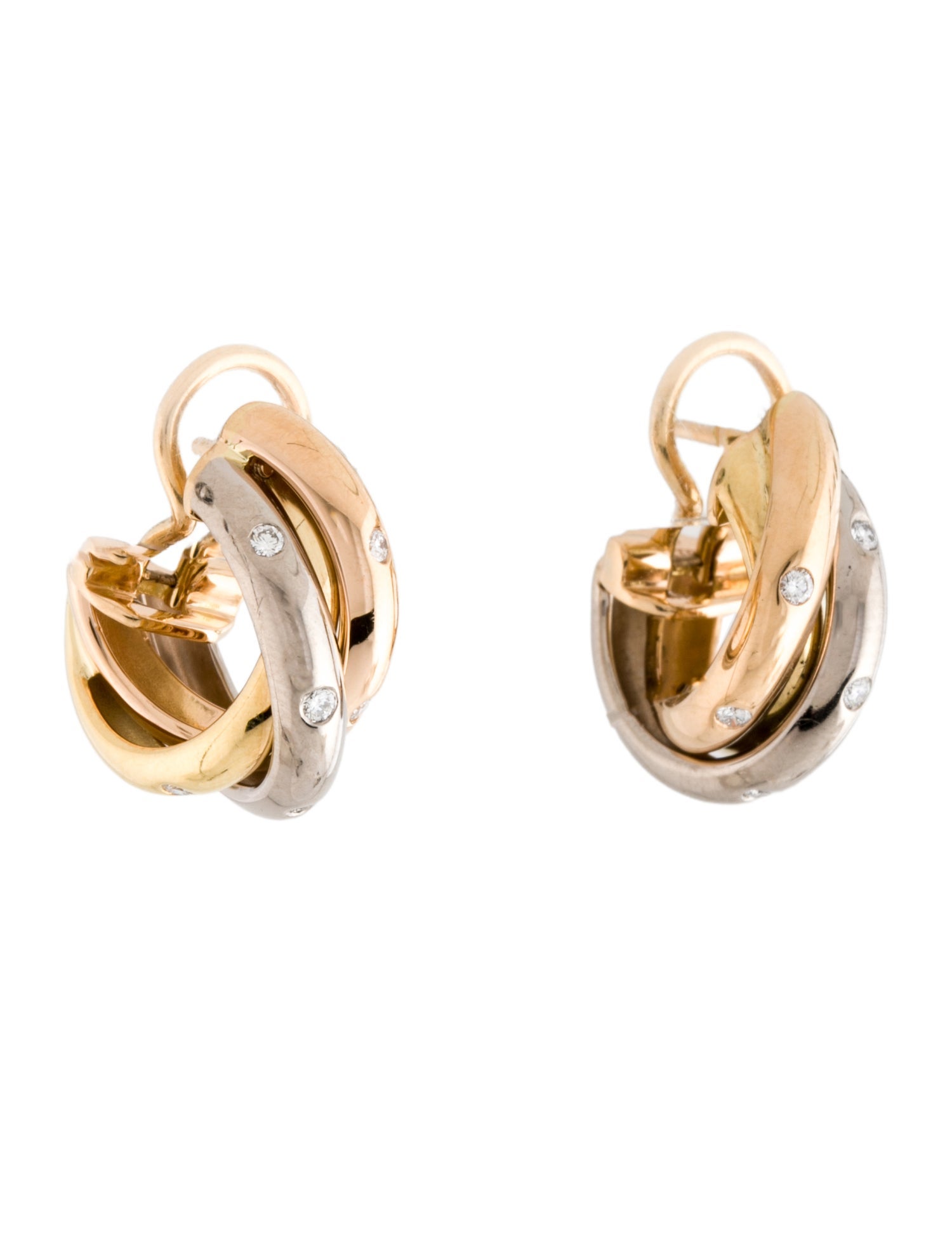 Cartier Diamond Trinity Hoop Earrings