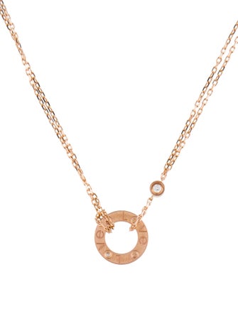 Cartier 2 Diamond LOVE Pendant Necklace