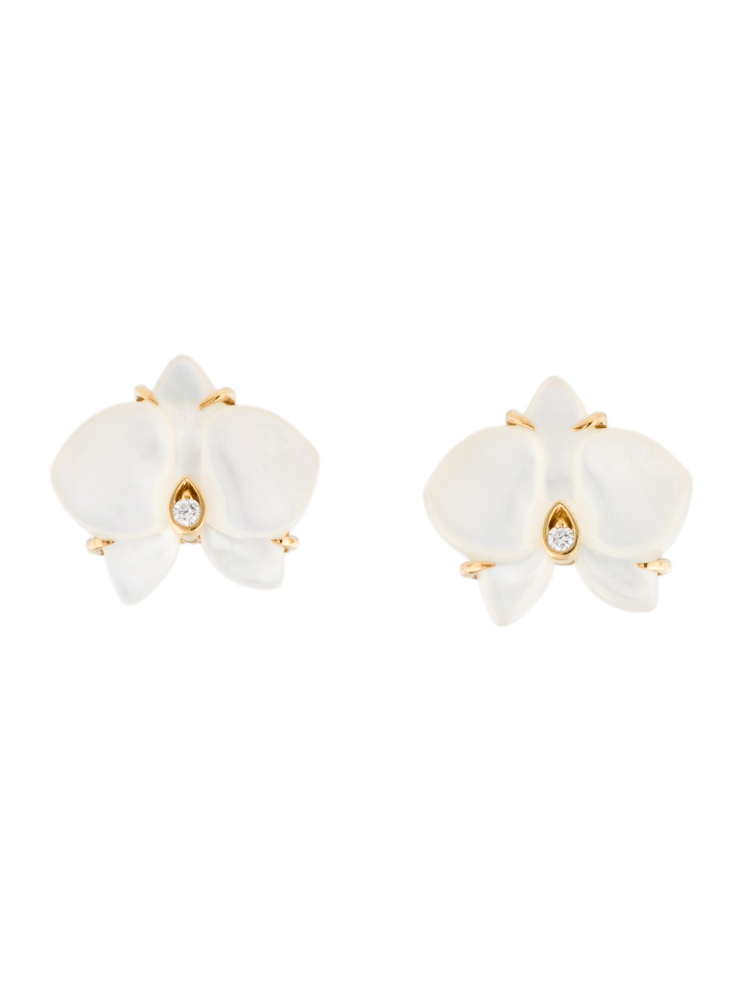 Cartier Mother of Pearl Caresse d'Orchidées Stud Earrings