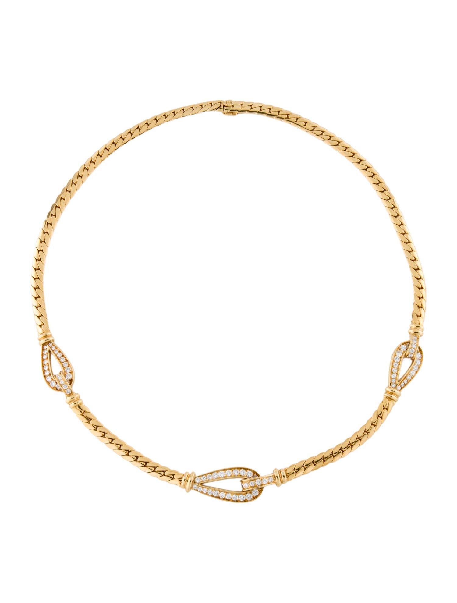 Cartier Vintage 18K DIamond Franco Link Collar Necklace