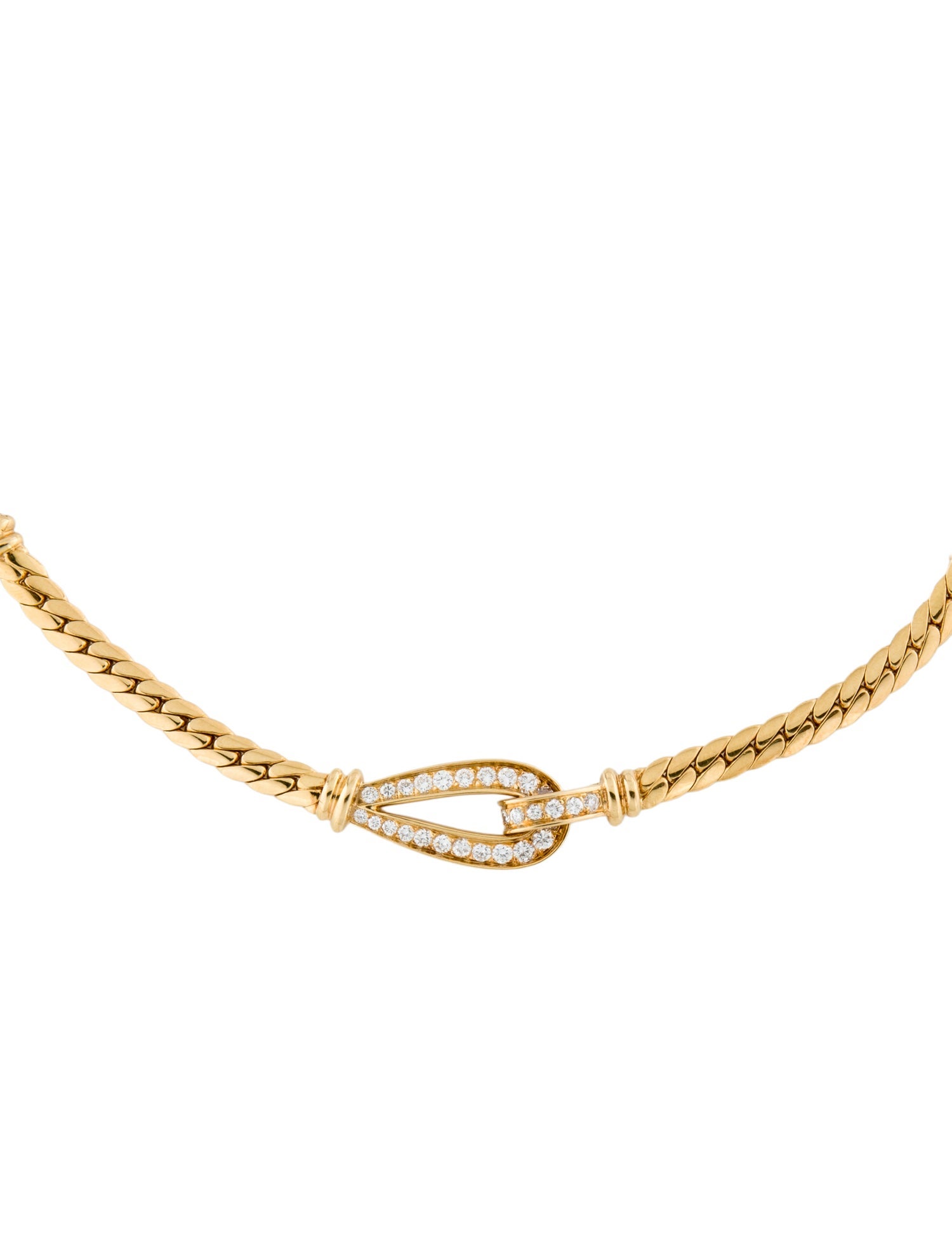 Cartier Vintage 18K DIamond Franco Link Collar Necklace