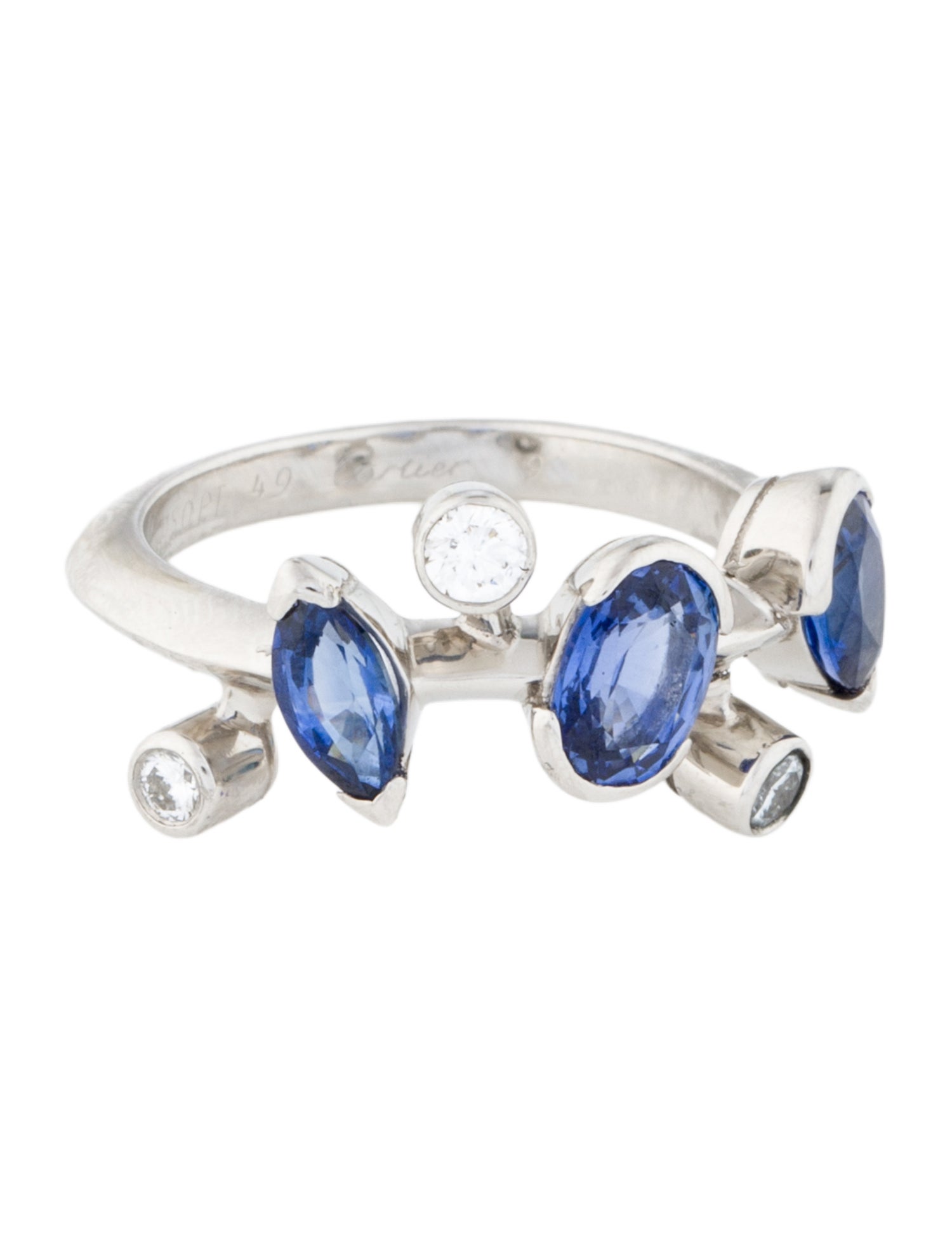 Cartier Platinum Sapphire & Diamond Meli Melo Ring