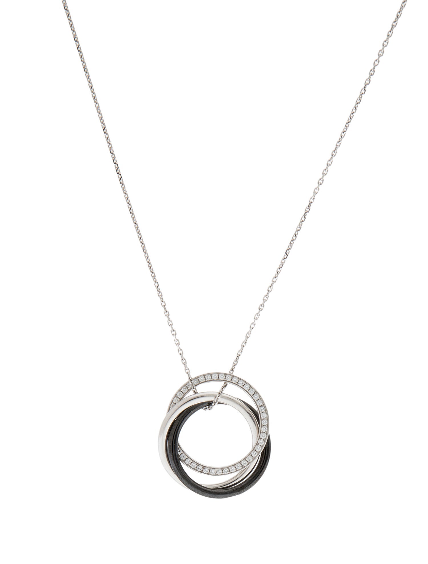 Cartier Diamond & Ceramic Trinity Necklace