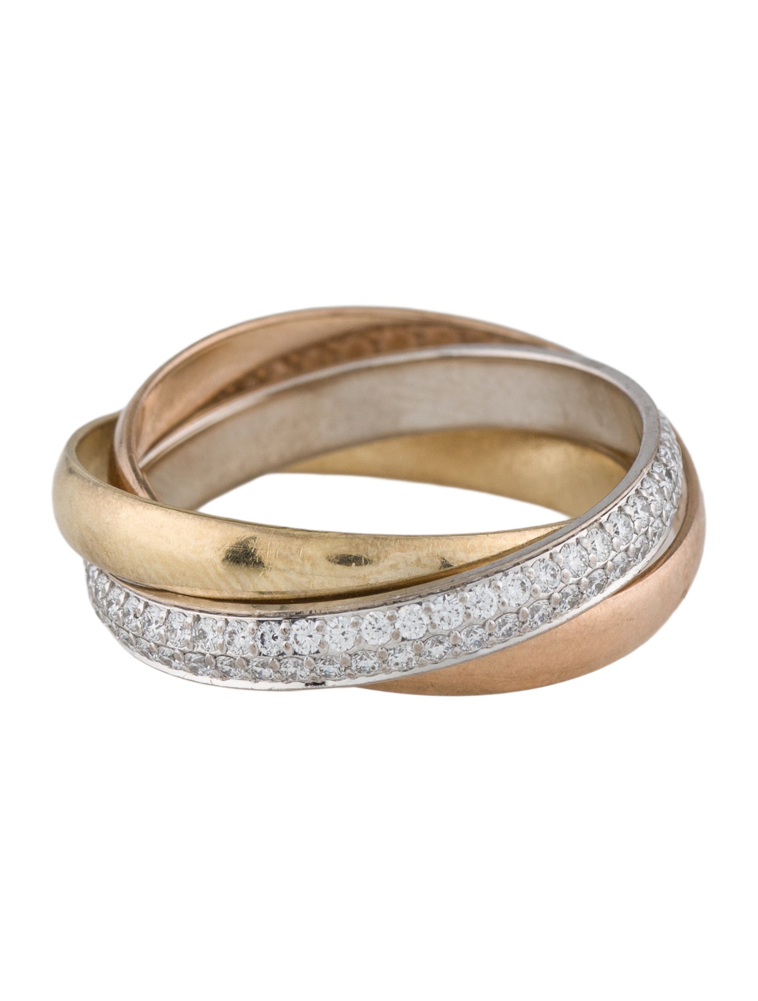 Cartier Trinity Ring, Small Model, Half-Paved