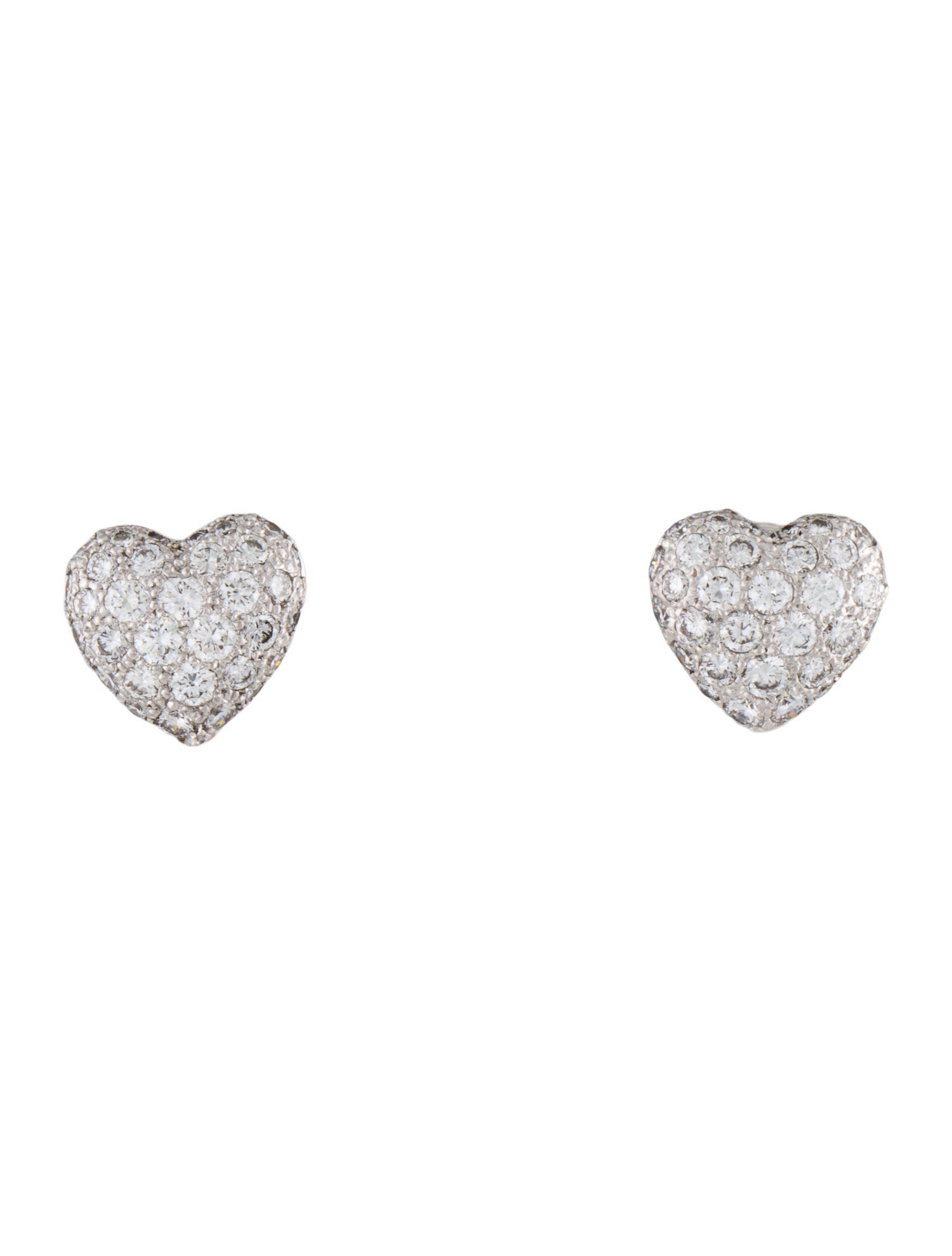 Cartier Vintage Diamond Heart Stud Earrings