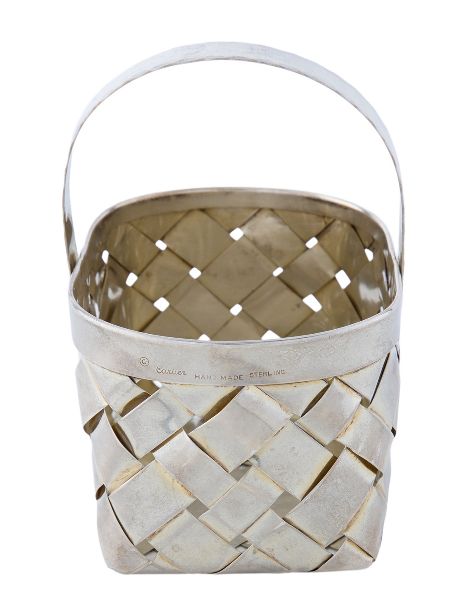 Cartier Sterling Silver Woven Mini Basket