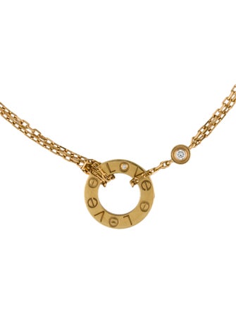Cartier 2 Diamond LOVE Bracelet, On Chain