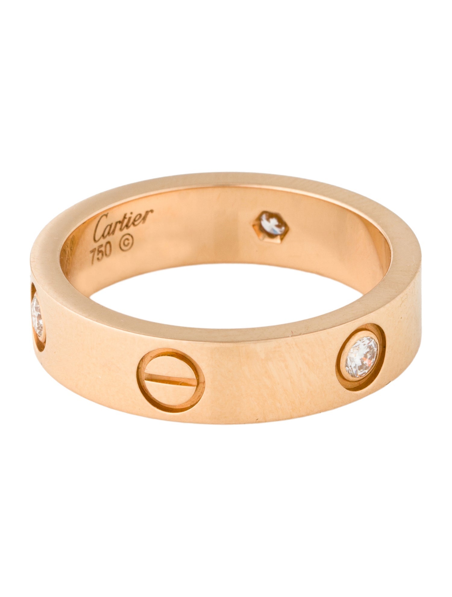 Cartier 3 Diamonds LOVE Ring, Classic Model