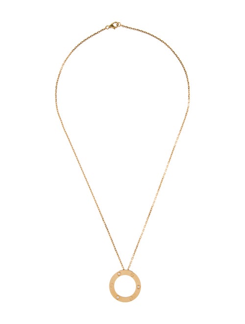 Cartier 3 Diamond LOVE Pendant Necklace