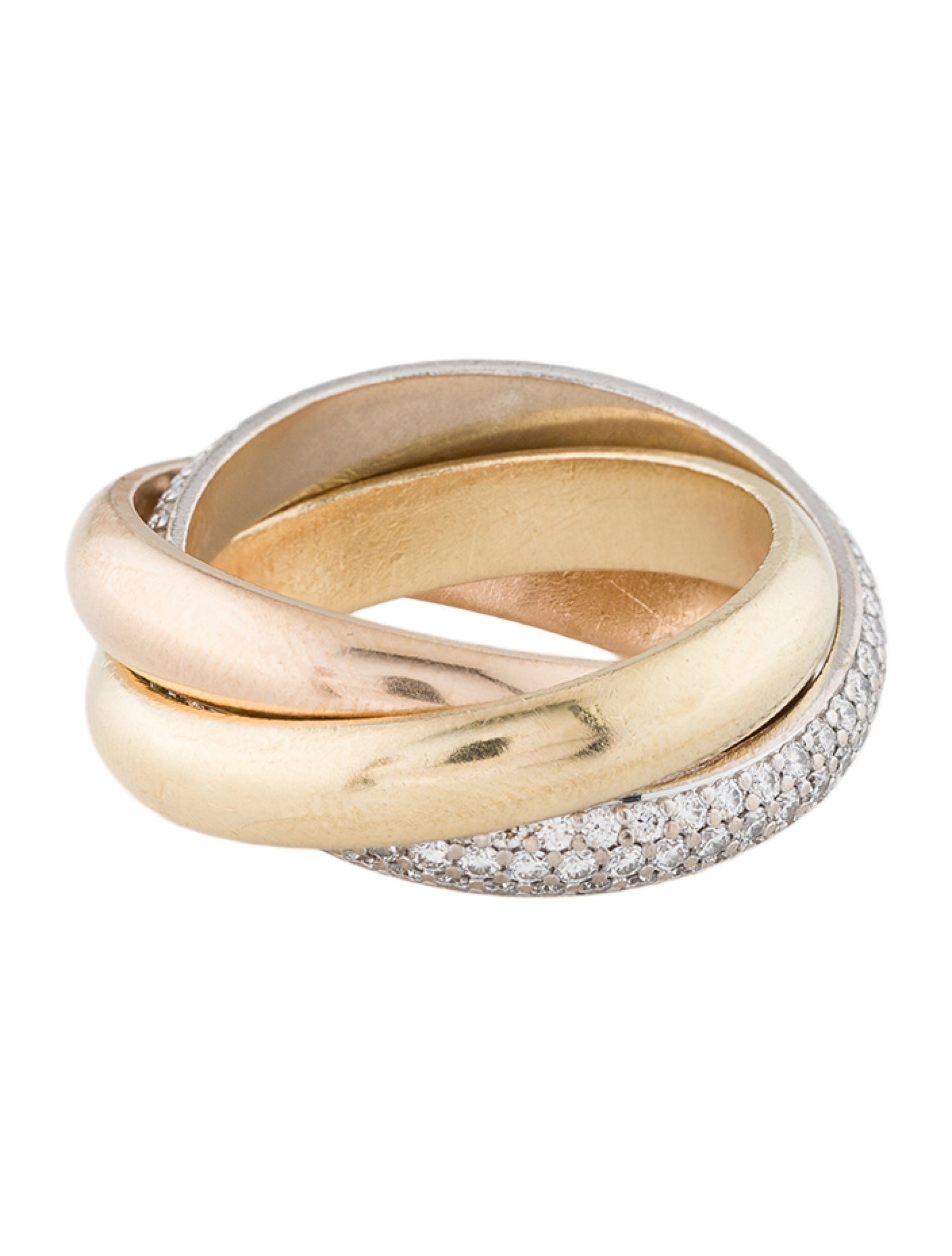 Cartier Vintage Half-Paved Classic Trinity Ring