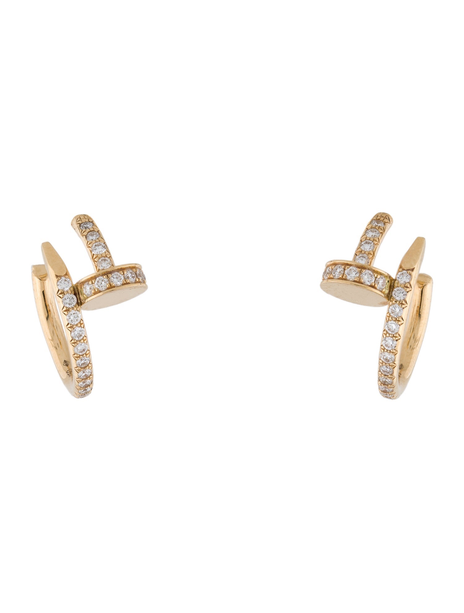 Cartier Juste un Clou Hoop Earrings, Small Model, Pavéd