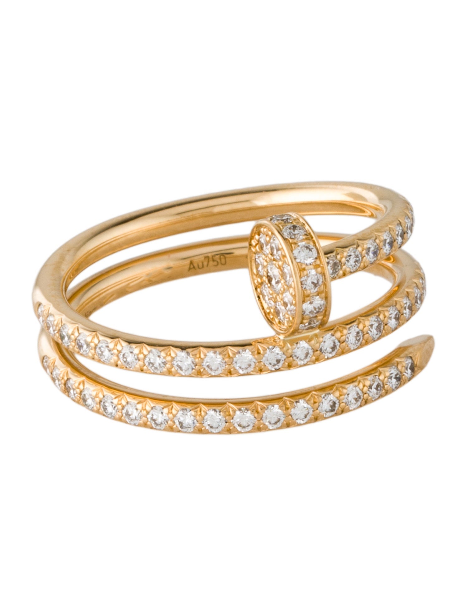 Cartier Juste un Clou Ring, Double, Half-Paved