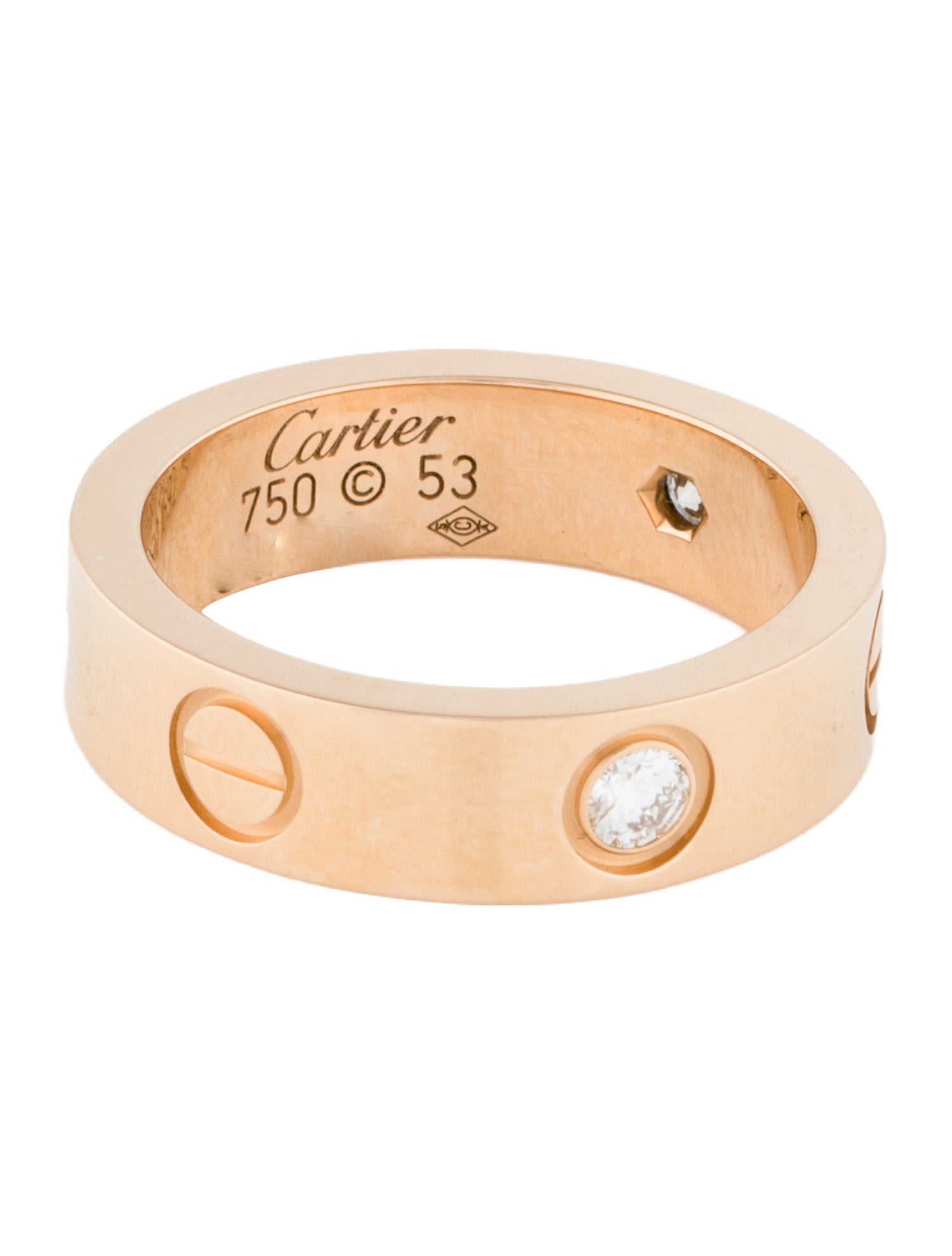 Cartier 3 Diamonds LOVE Ring, Classic Model