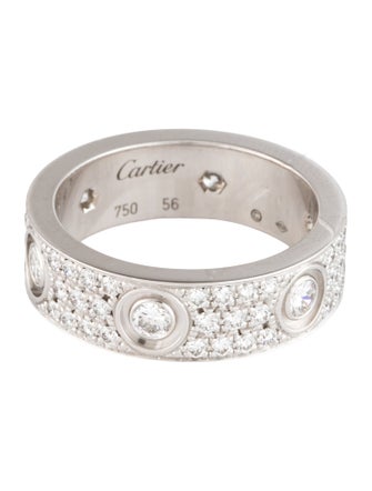 Cartier 6 Diamonds LOVE Ring, Classic Model, Pavéd
