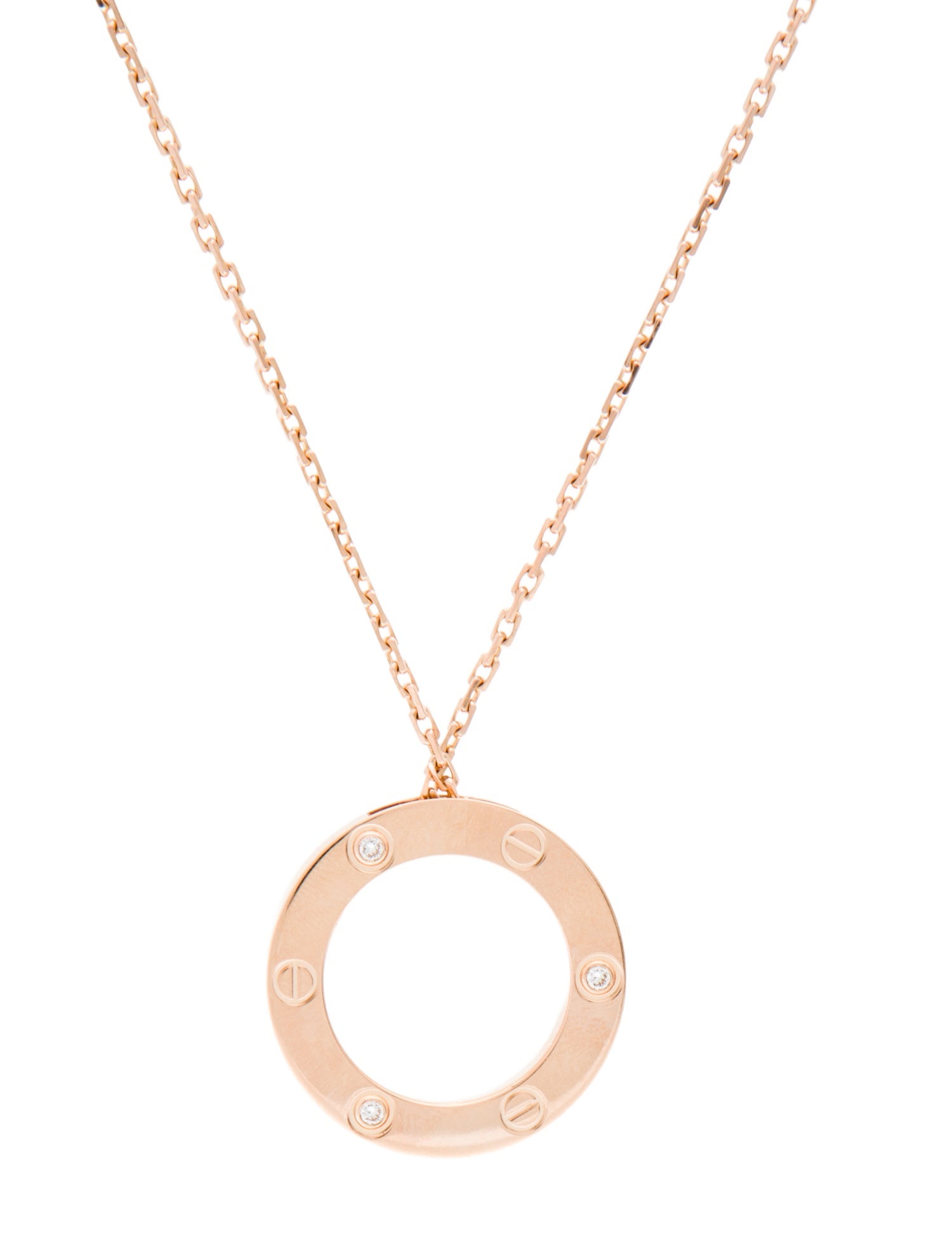 Cartier 3 Diamond LOVE Pendant Necklace