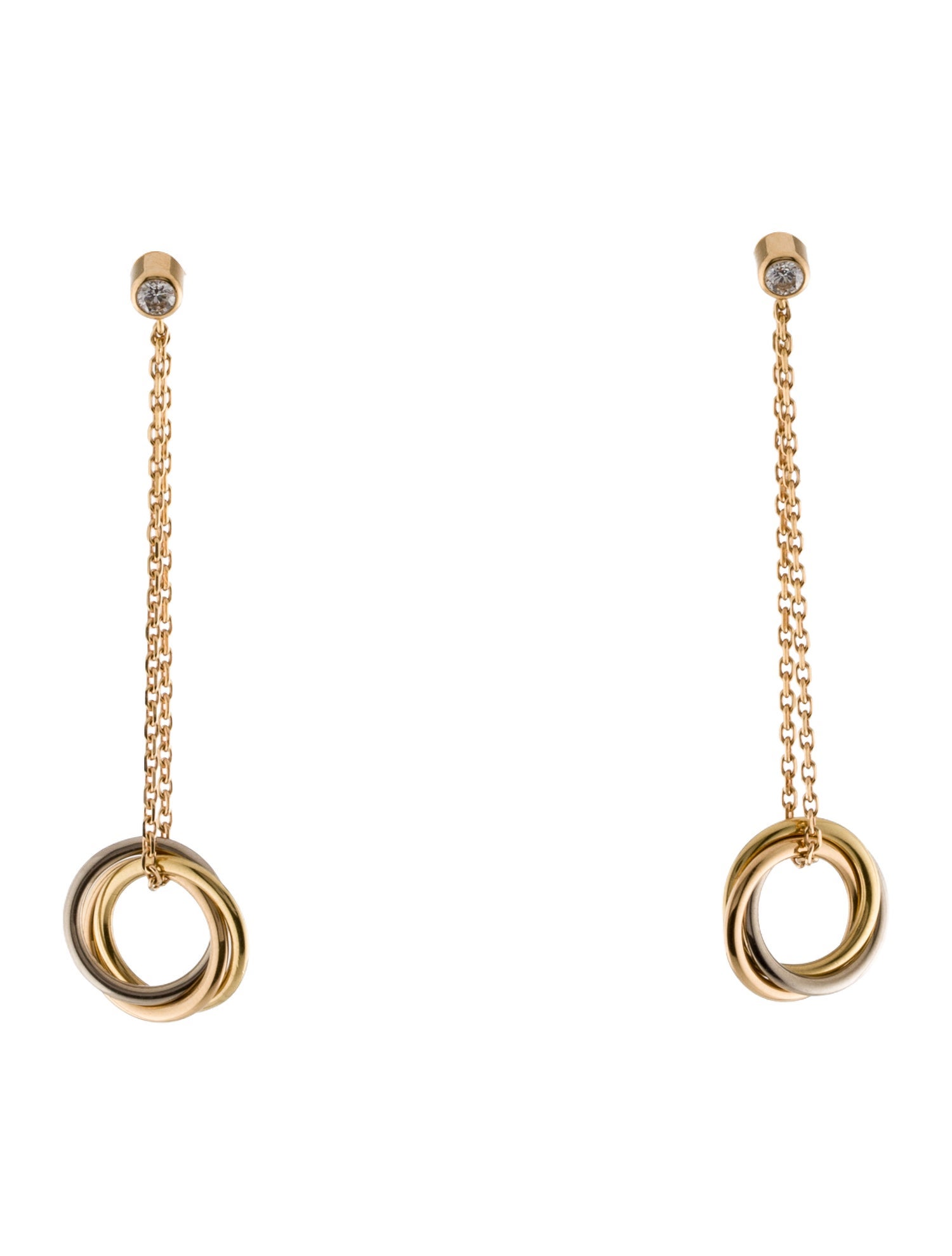 Cartier Diamond Trinity Drop Earrings