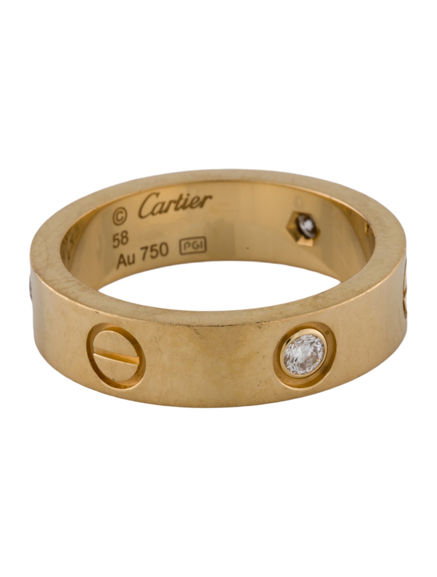 Cartier 3 Diamonds LOVE Ring, Classic Model