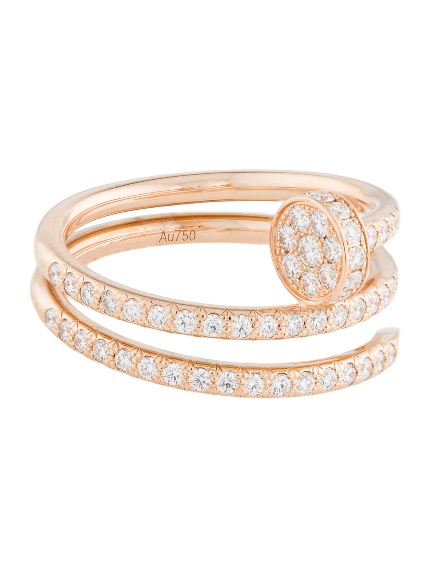 Cartier Half Paved Double Juste Un Clou Ring