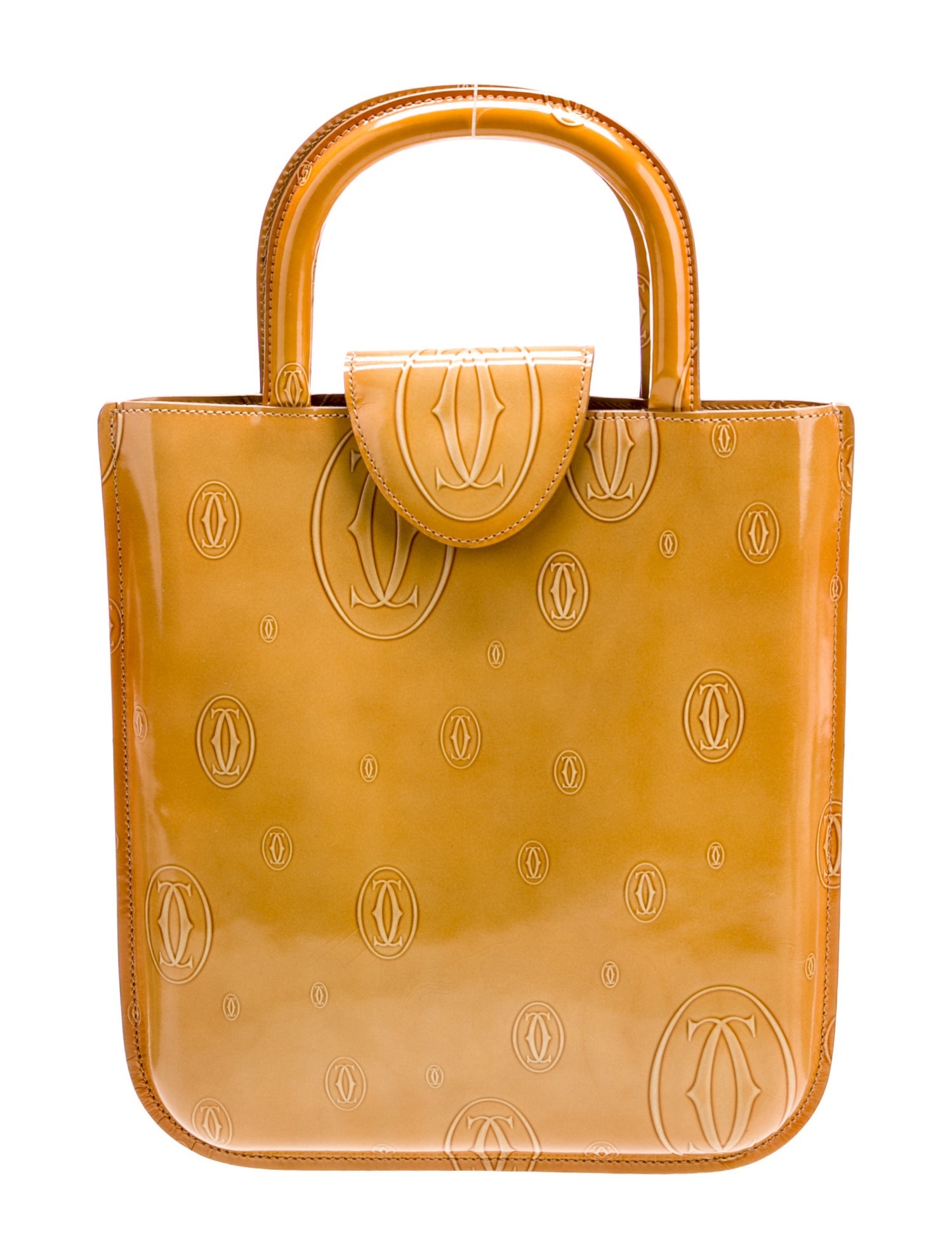 Cartier Patent Leather Top Handle Bag