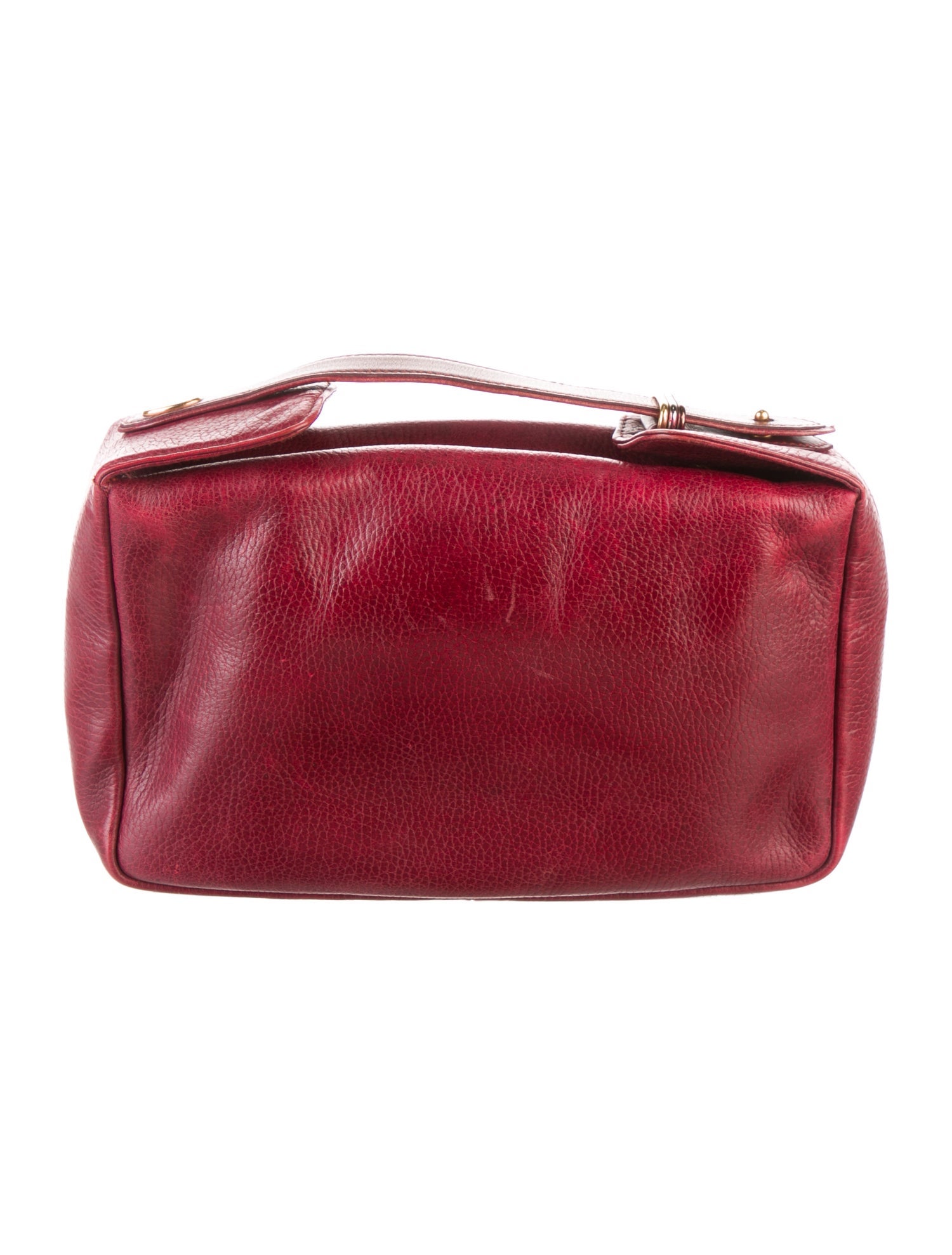 Cartier Cartier Vintage Burgundy Leather Cosmetic/Toiletry Pouch