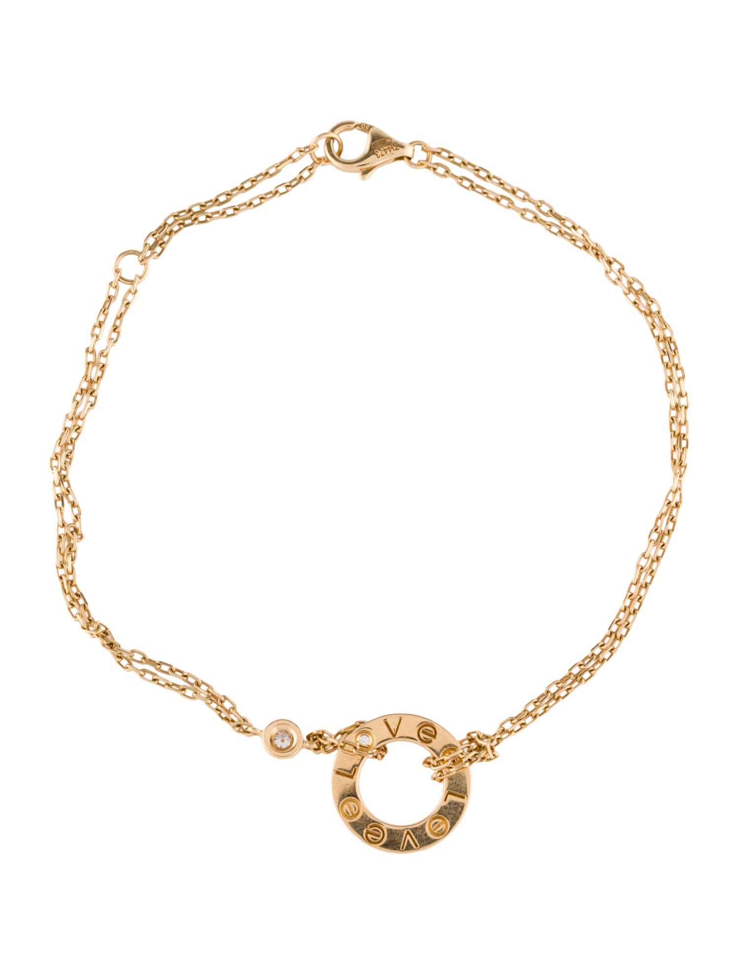 Cartier LOVE Bracelet, On Chain, 2 Diamonds