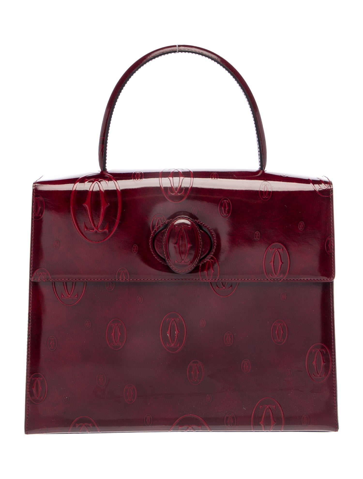 Cartier Patent Leather Top Handle Bag