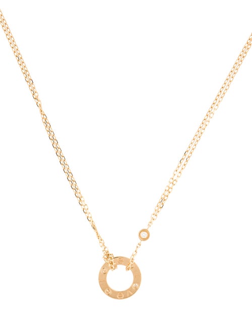 Cartier 2 Diamond LOVE Pendant Necklace