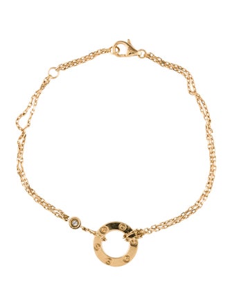 Cartier LOVE Bracelet, on Chain, 2 Diamonds