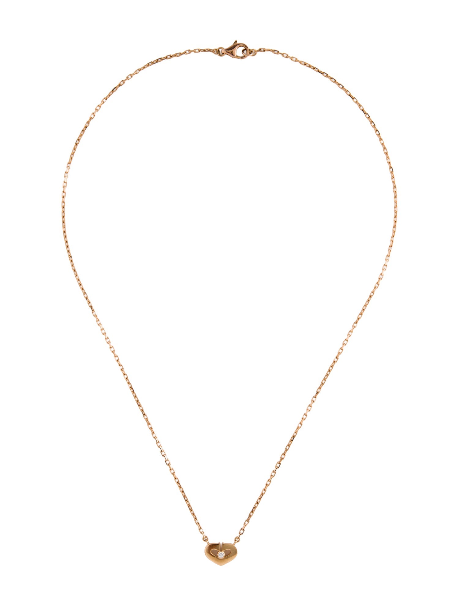 Cartier Diamond Heart Motif Pendant Necklace