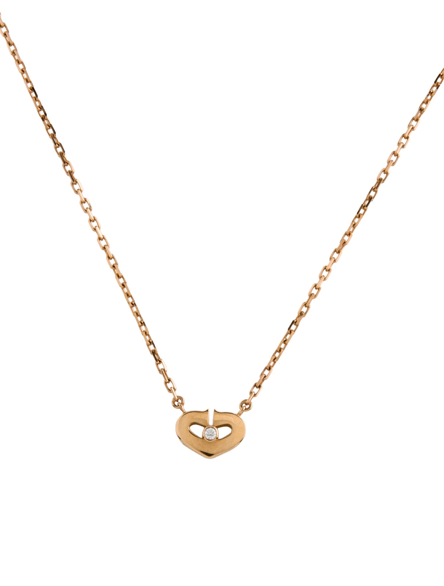 Cartier Diamond Heart Motif Pendant Necklace