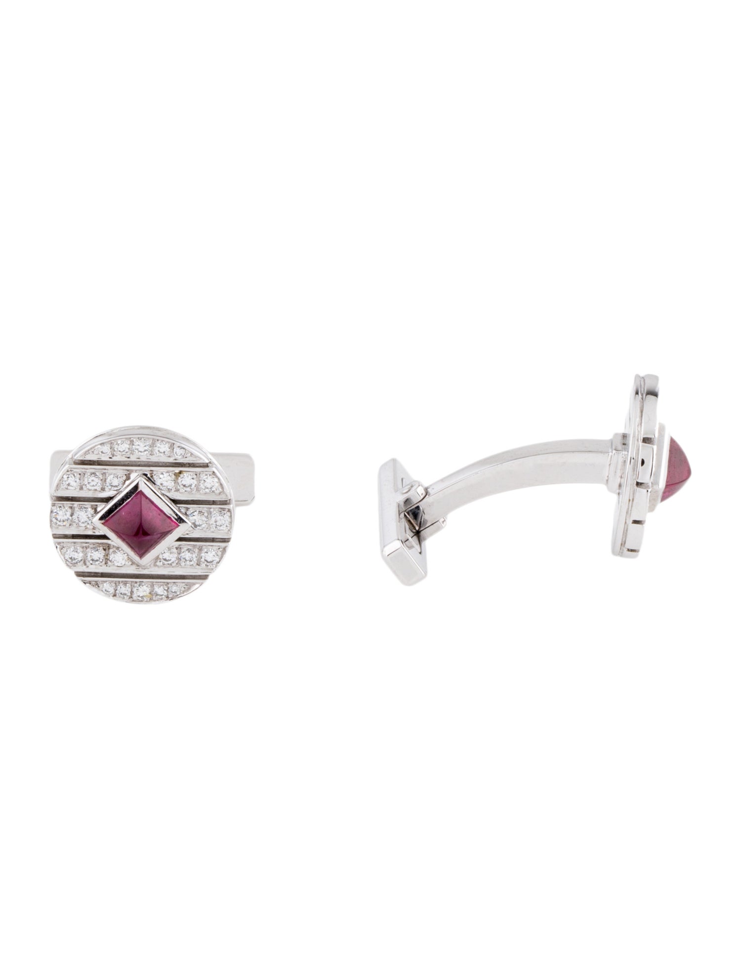Cartier 18K Ruby & Diamond Cufflinks