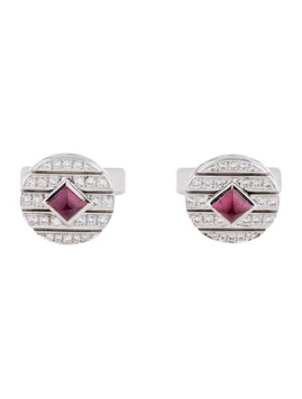 Cartier 18K Ruby & Diamond Cufflinks
