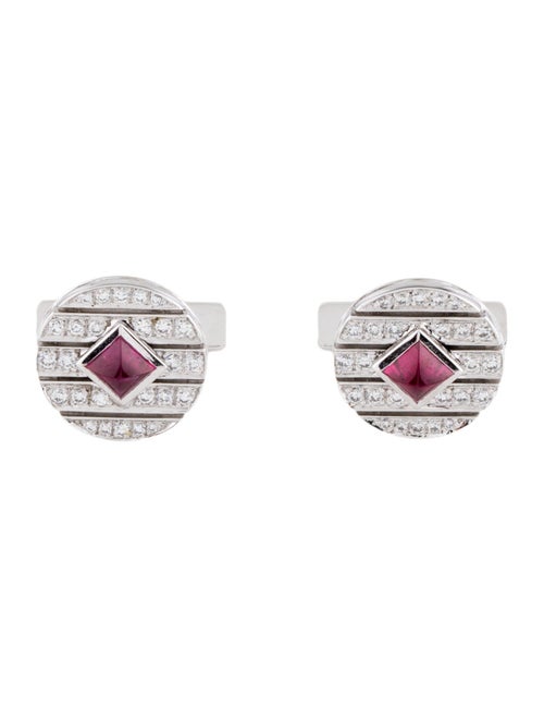 Cartier 18K Ruby & Diamond Cufflinks