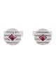 Cartier 18K Ruby & Diamond Cufflinks