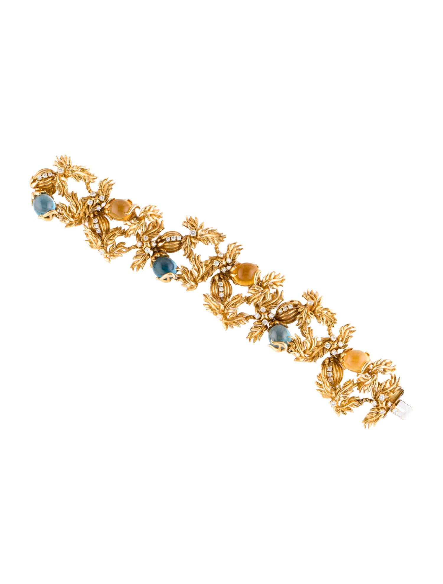 Cartier Vintage 18K Topaz, Citrine & Diamond Aldo Cipullo Bracelet