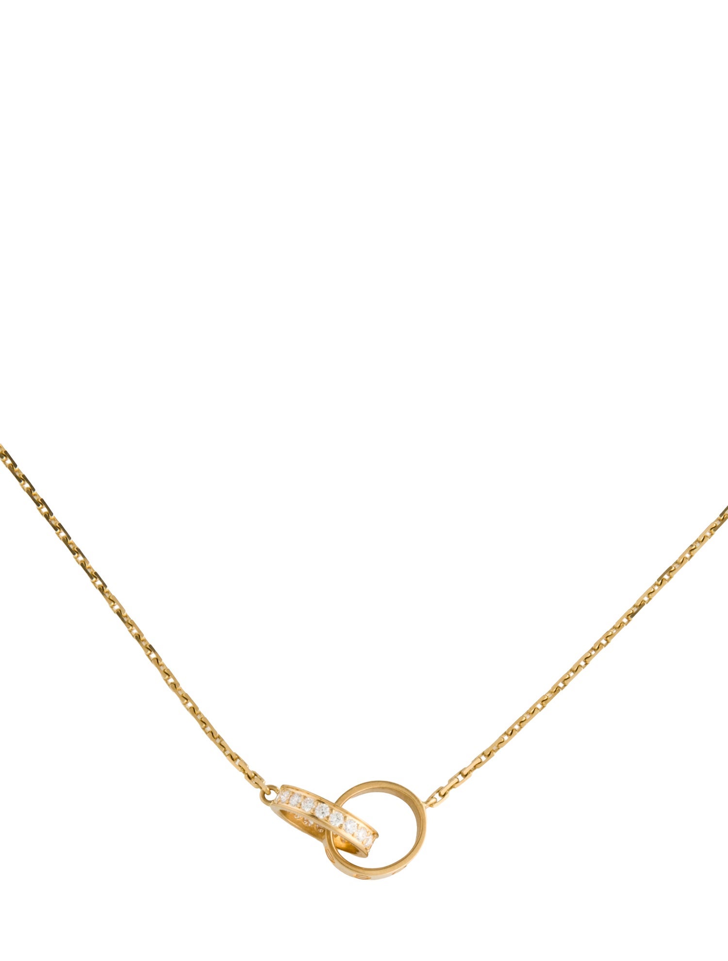 Cartier Diamond LOVE Pendant Necklace Half Paved