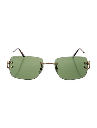 Cartier C Decor Tinted Rimless Square Sunglasses