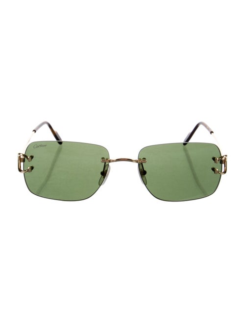 Cartier C Decor Tinted Rimless Square Sunglasses