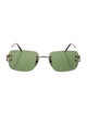Cartier C Decor Tinted Rimless Square Sunglasses