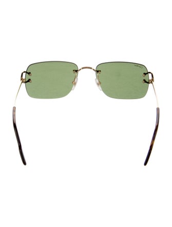 Cartier C Decor Tinted Rimless Square Sunglasses