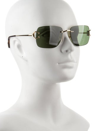 Cartier C Decor Tinted Rimless Square Sunglasses