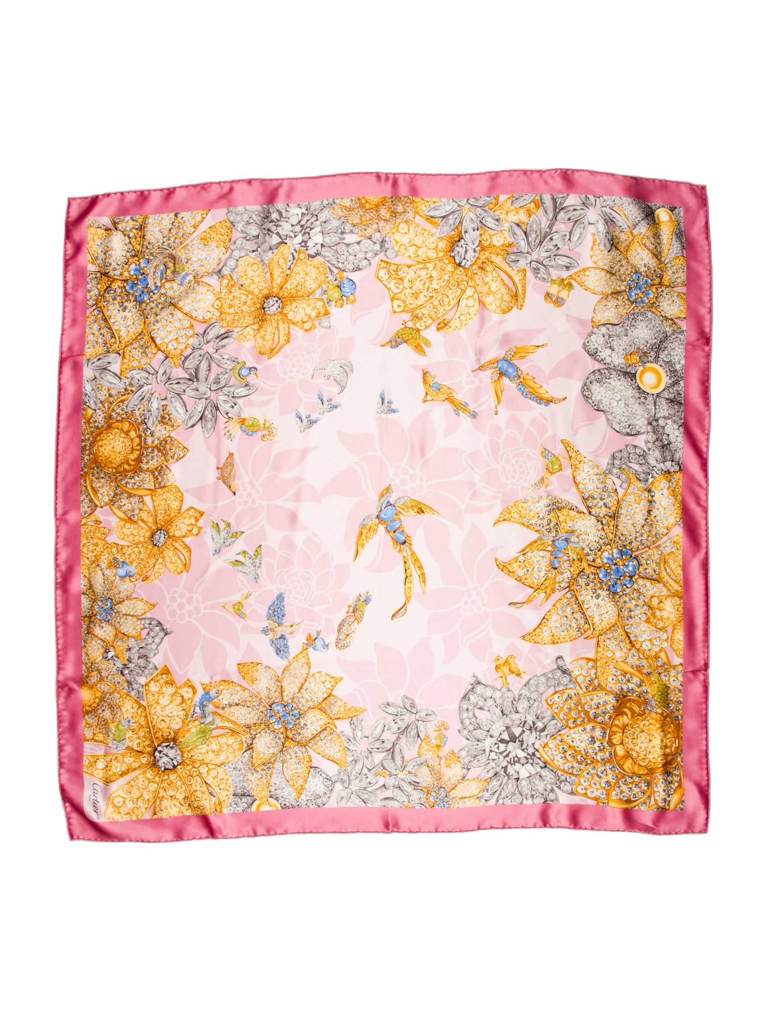 Cartier Silk Floral Print Scarf