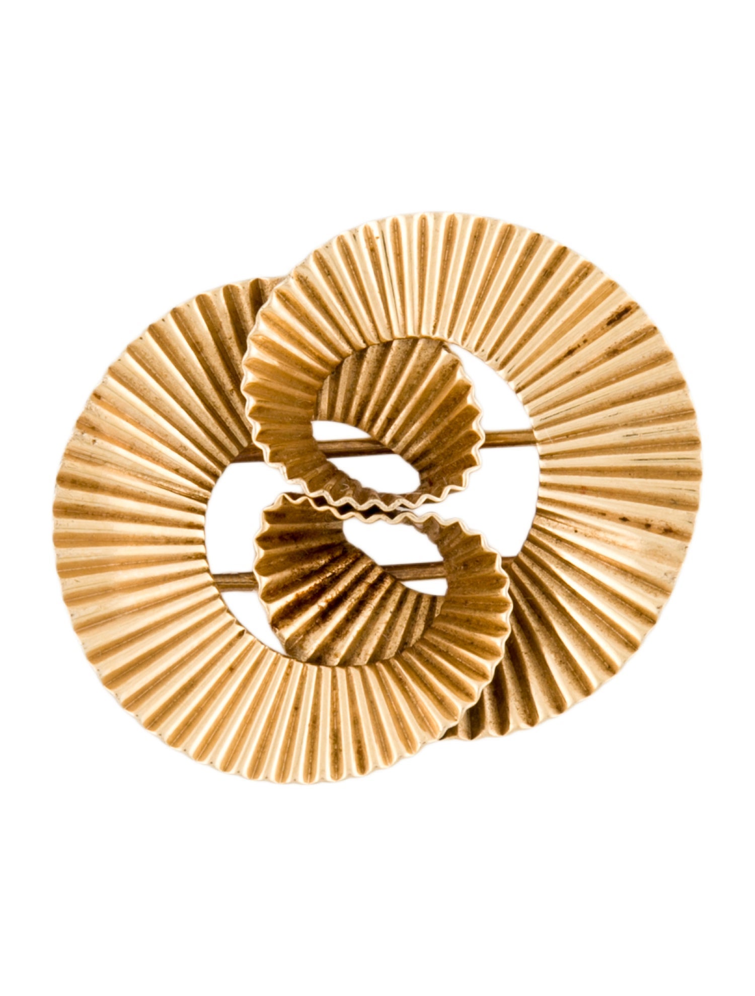 Cartier 14K Vintage Ribbon Swirl Brooch