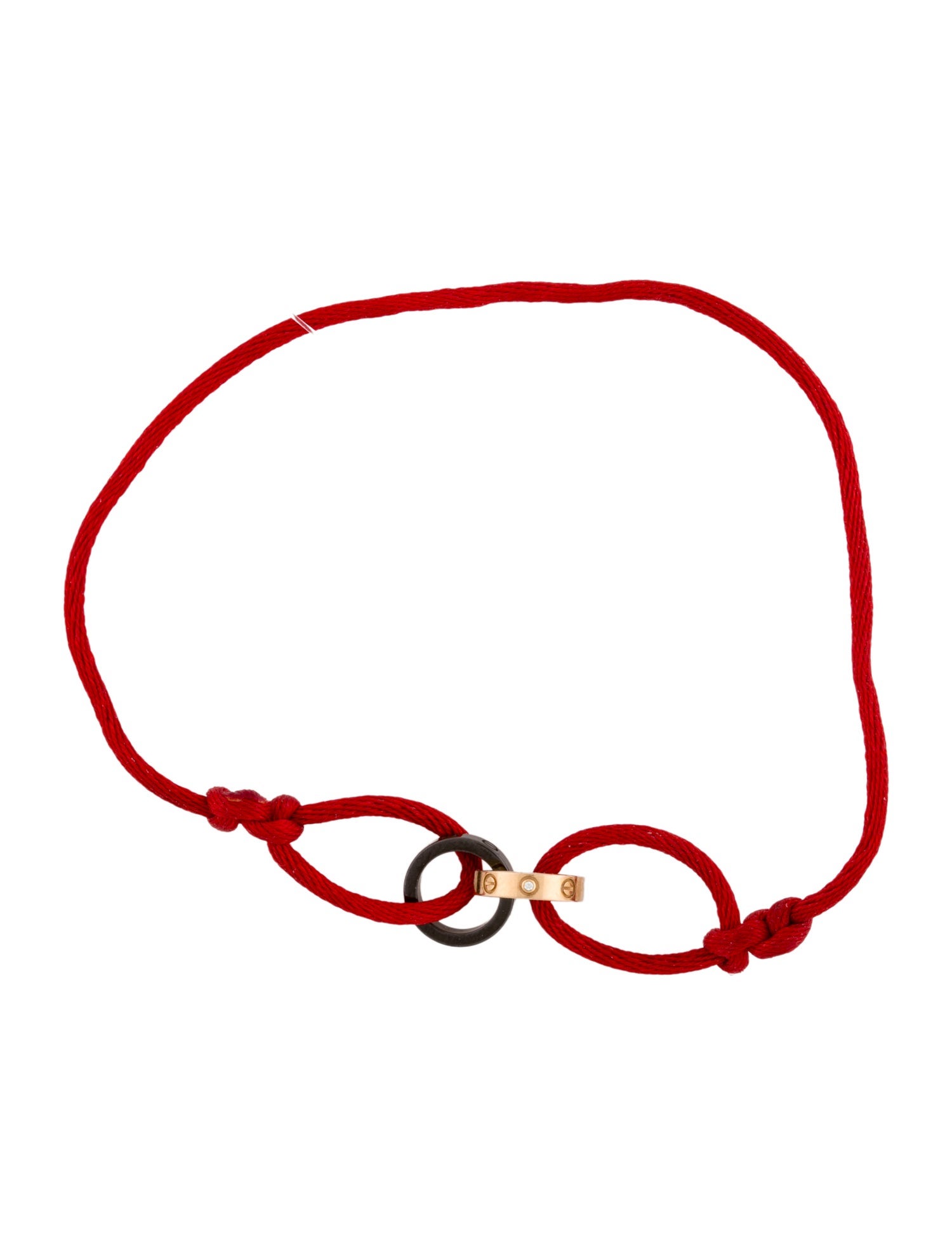 Cartier Ceramic & Cord LOVE Bracelet, 4 Diamonds