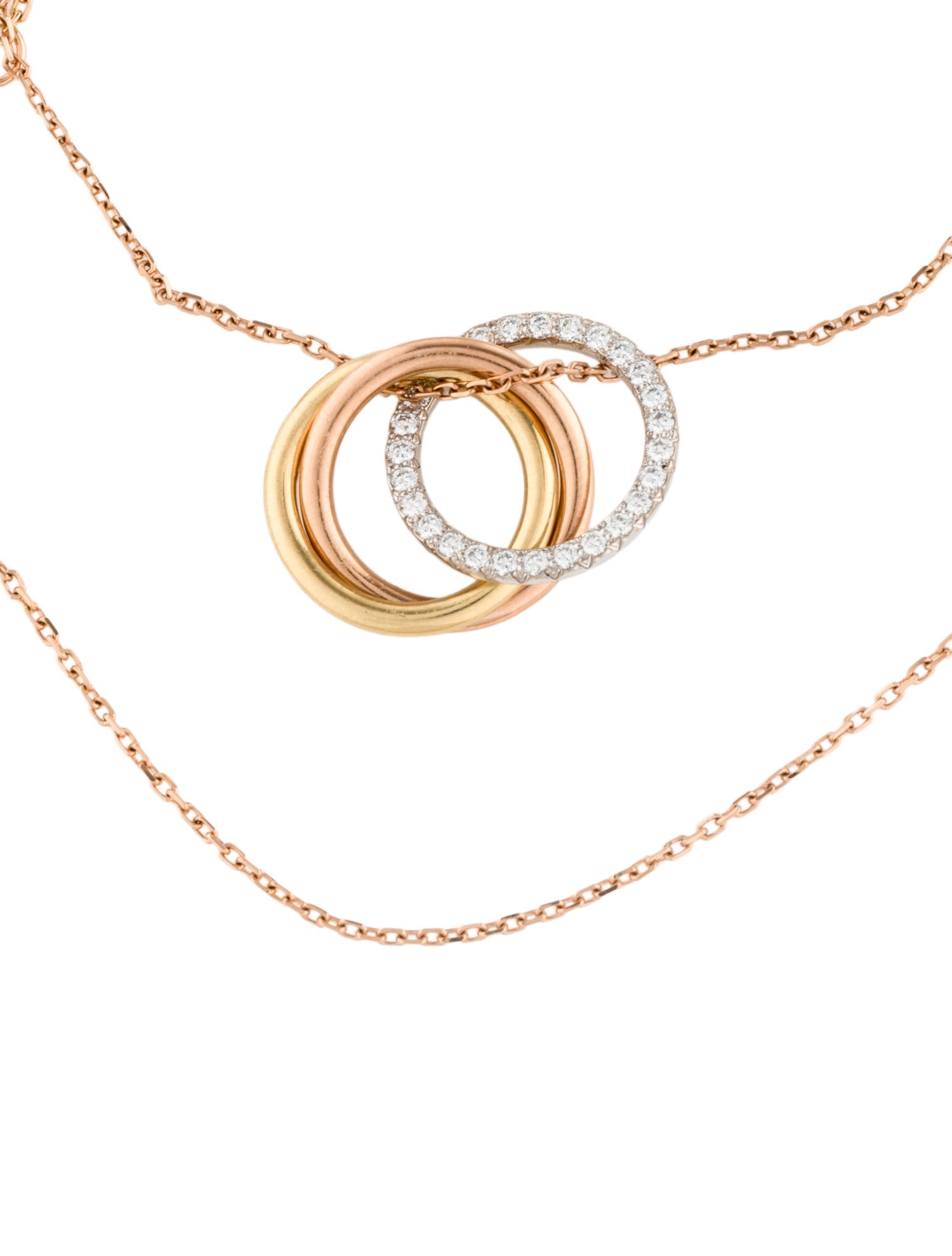 Cartier Trinity Bracelet, On Chain, Diamonds