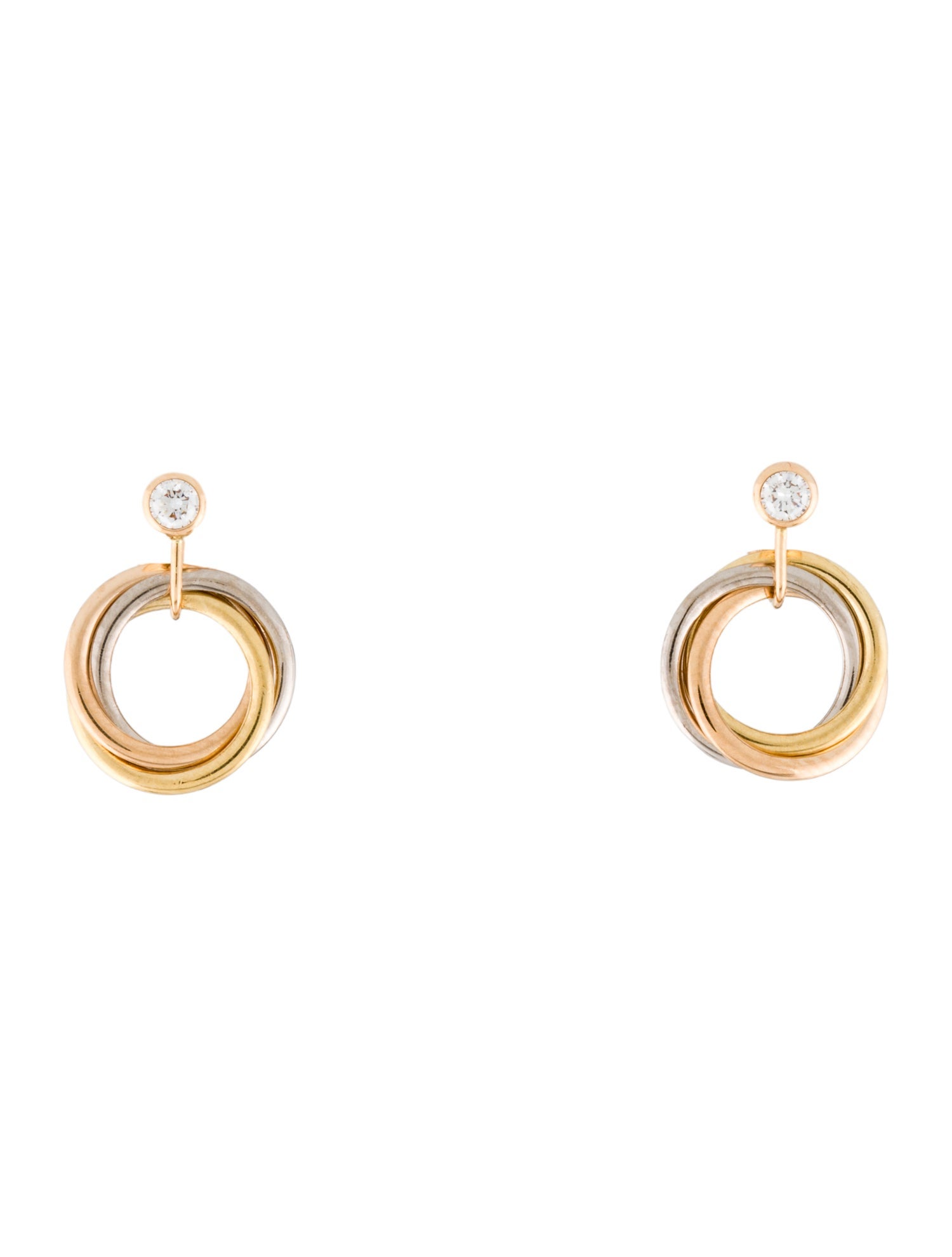 Cartier Diamond Trinity Drop Earrings