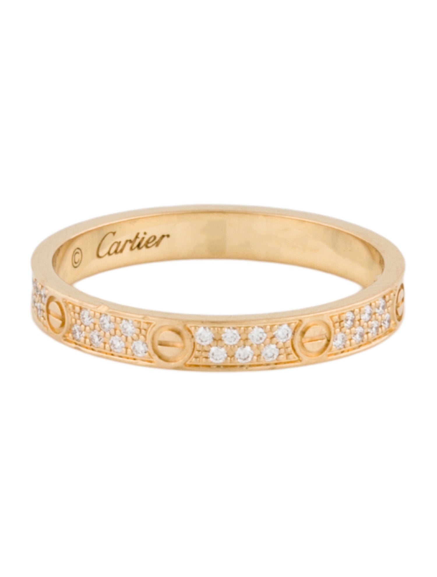 Cartier Paved LOVE Ring, Mini Model