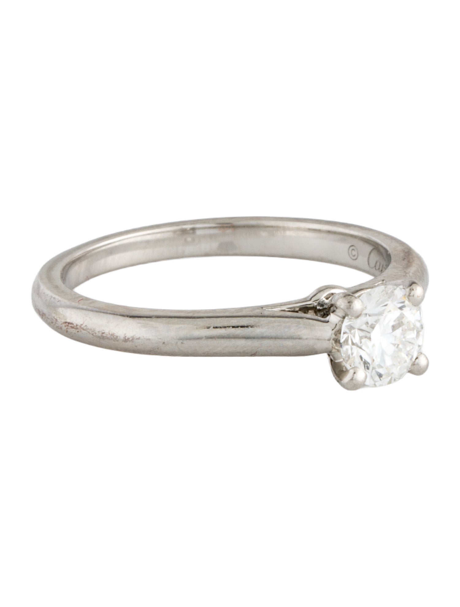 Cartier Platinum Diamond Solitaire 1895 Engagement Ring