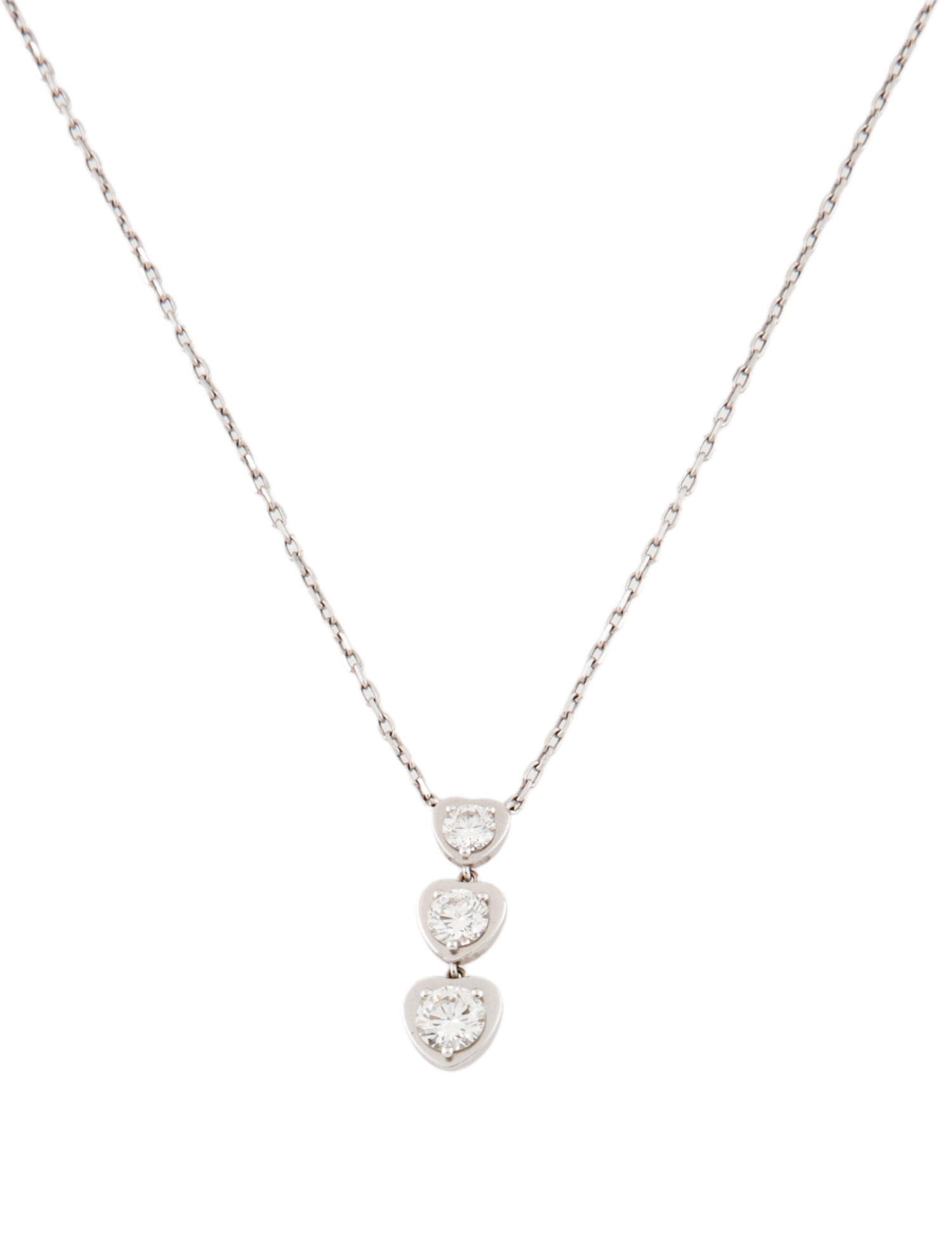 Cartier Diamants Legers 3 Diamonds Heart Necklace